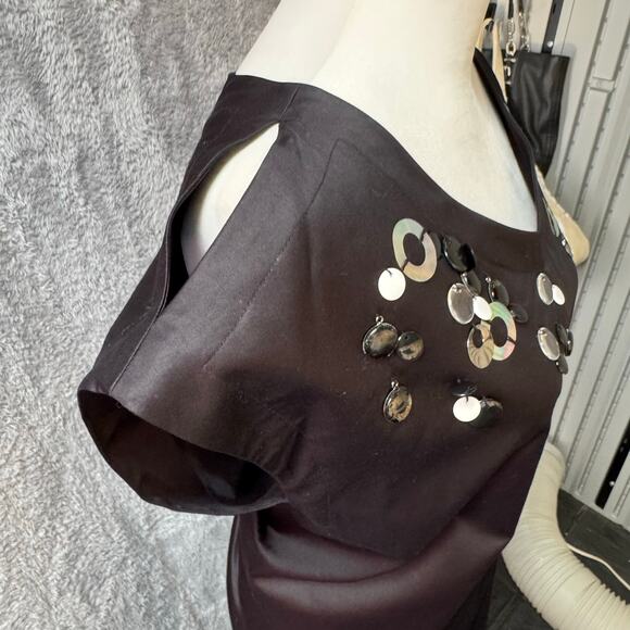 Robert Rodriguez LBD Holidy Party Embellished Dress Women Size 4 Black Silver - Picture 12 of 16